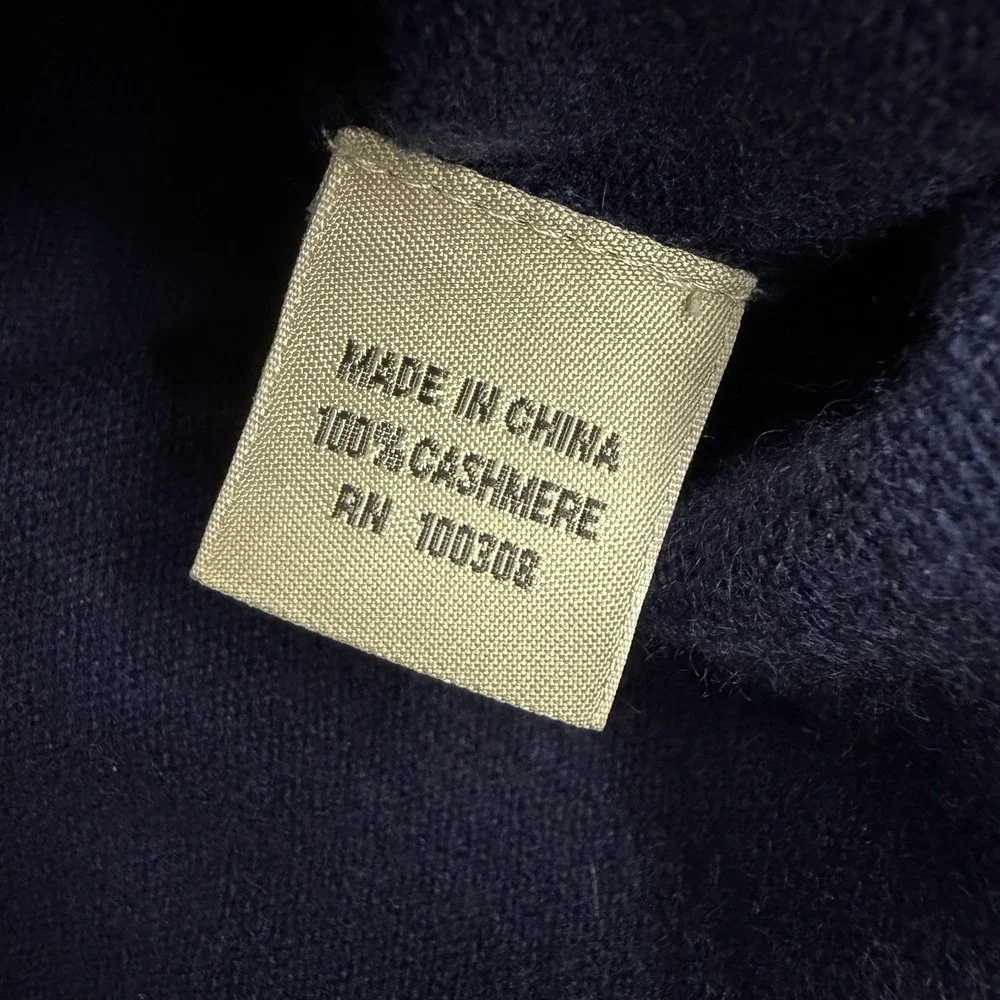 Vintage Peter Millar Pine Valley Golf Club V-Neck Cashmere Sweater Mens XL Blue